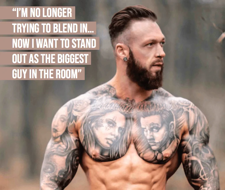 Sam Perrin shows muscular chest