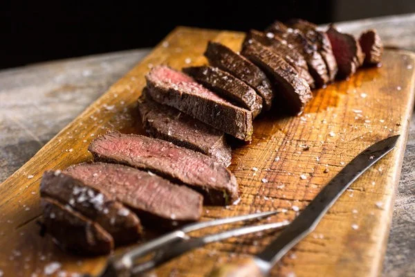 Platter of sliced venison