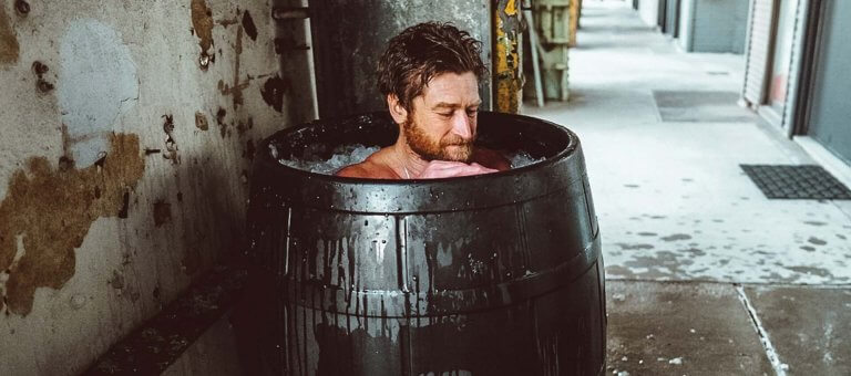 Man doing cold exposure therapy