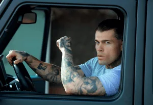 Stephen James Hendry in a car