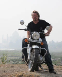 Man sat on motorbike