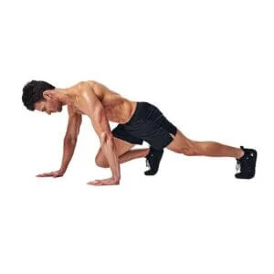 Bodybuilder does bear crawl six pack workout