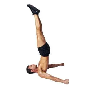 Man does candlestick workout move