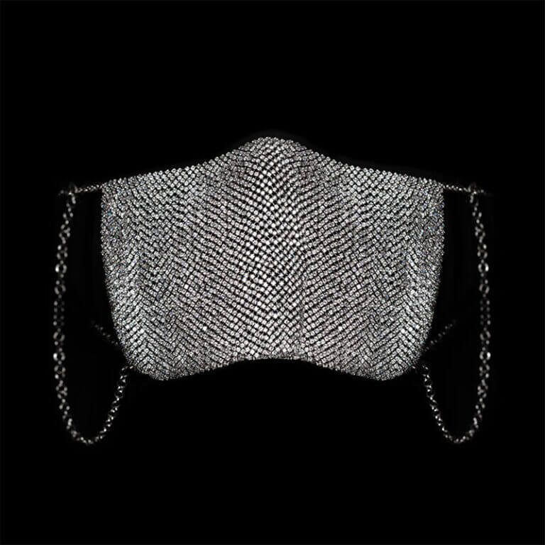 Diamond face mask covering