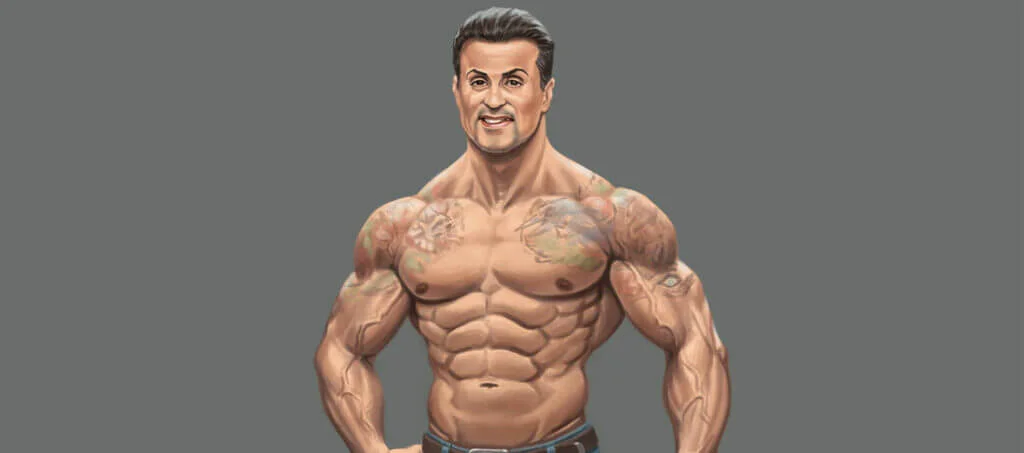 Digital portrait of Sly Stallone