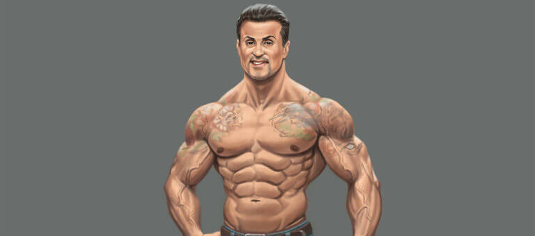 Digital portrait of Sly Stallone