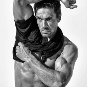 Male model taking off shirt