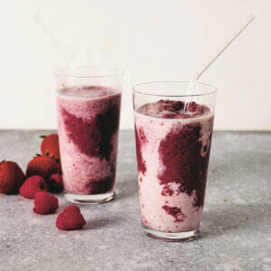 Beetroot drinks in glasses