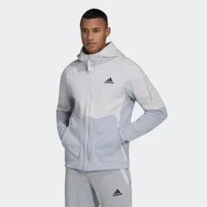 Man wearing Adidas tracksuit