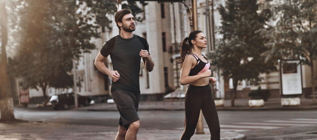 Two joggers after their medichecks blood test