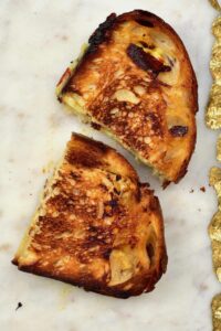 Roast vegetable and smoked cheese sourdough toastie