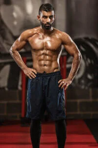 Man shredded after weight loss and workout