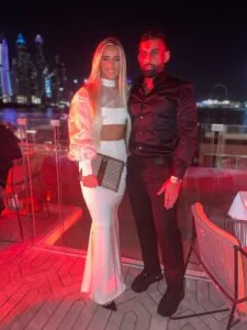 Man with his partner dressed up