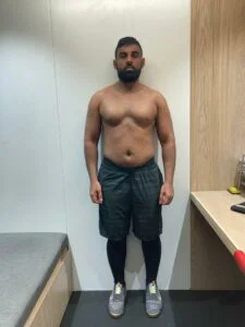 Man overweight before working out