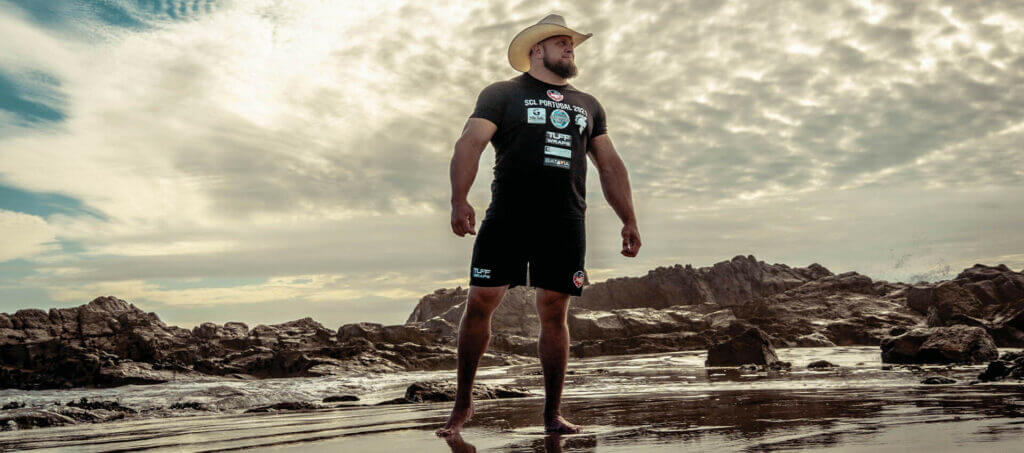 Travis Ortmayer in a cowboy hat