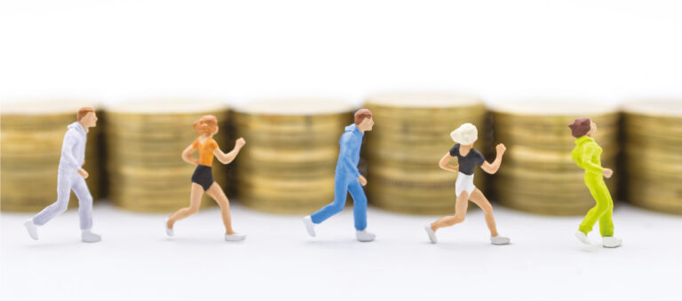 People engaging in financial fitness