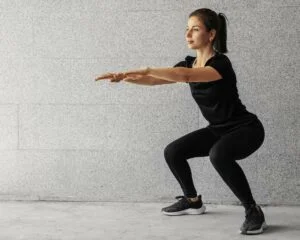 Woman doing body weight squats