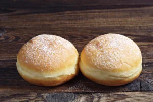 Two jam doughnuts