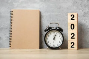 2022 year and clock