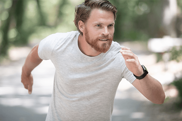 Man running in the park