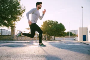 Man doing a tempo run