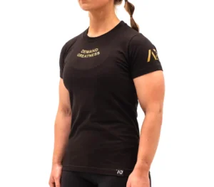 Woman in gym t-shirt