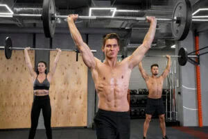 A group workout together