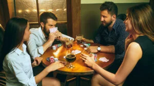 Friends playing cards