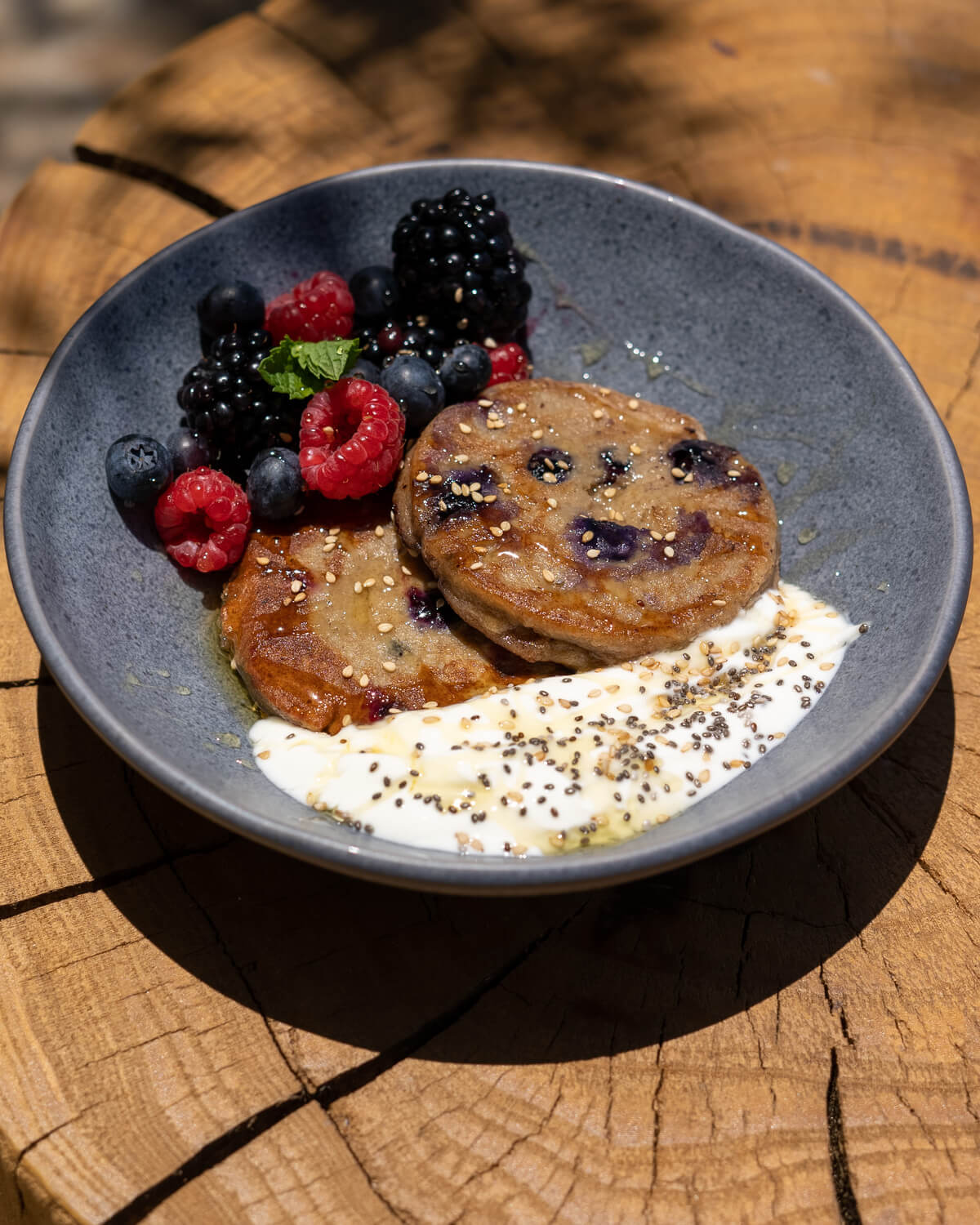 Blueberry and Banana Oat Pancakes