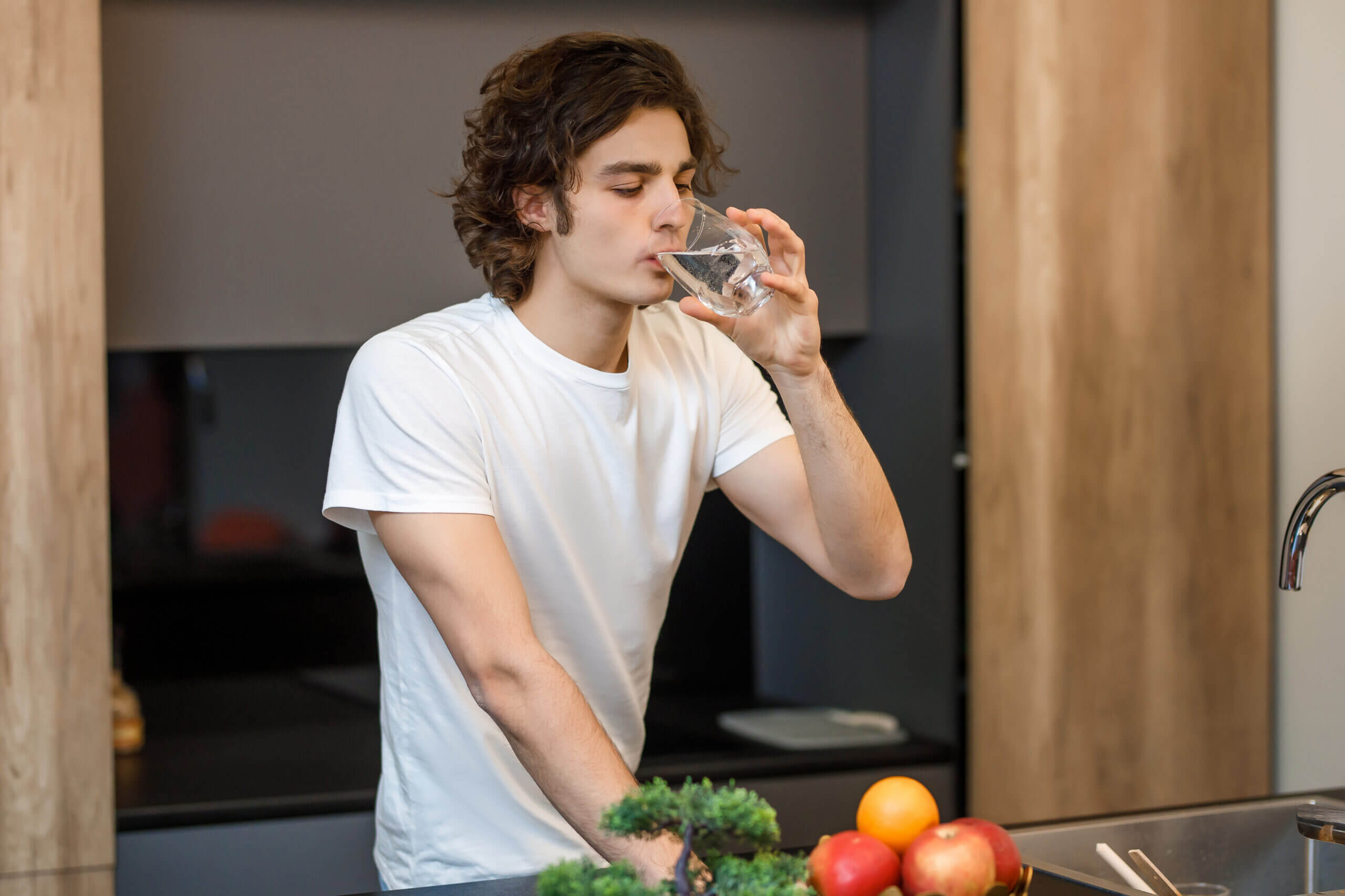Man drinking water