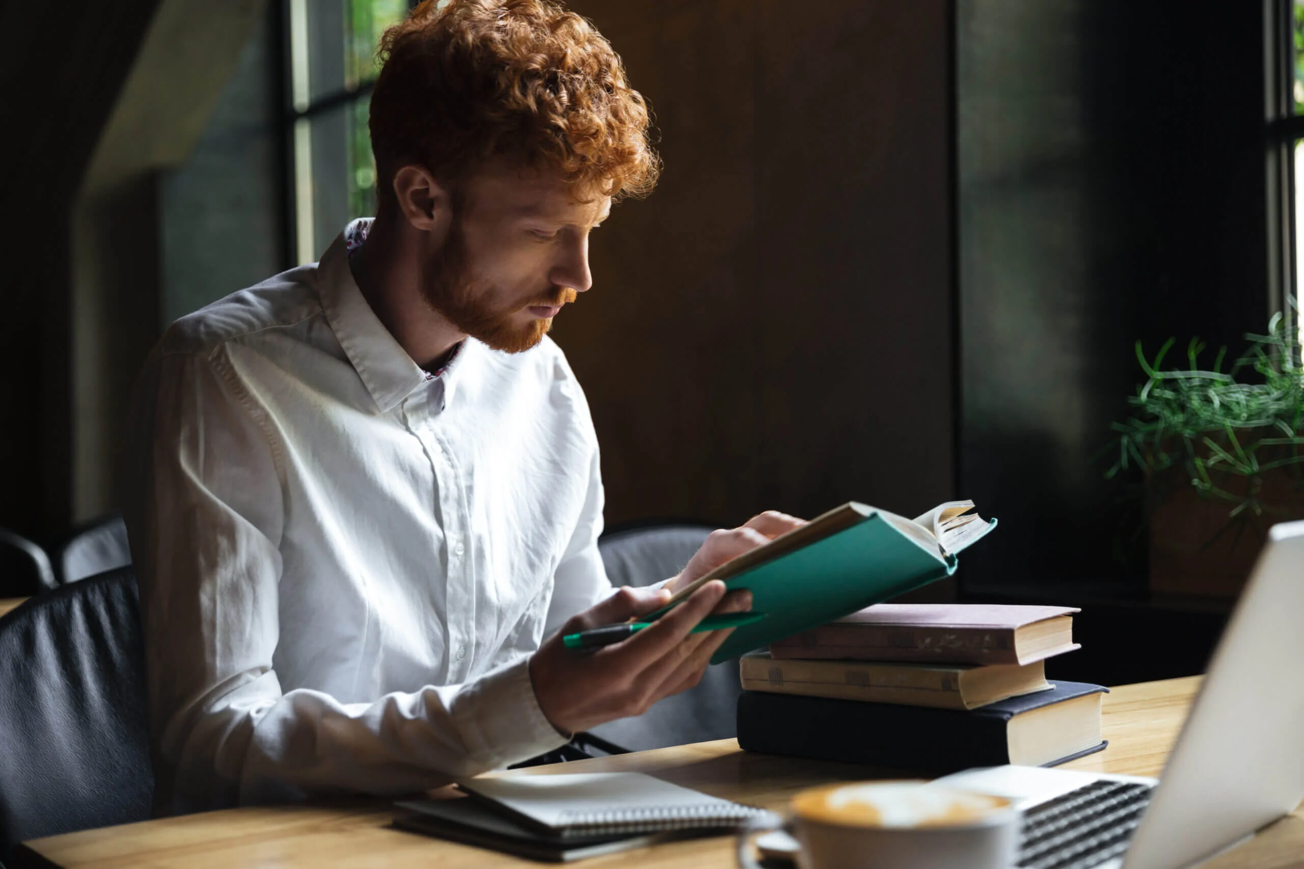 Man reading a book