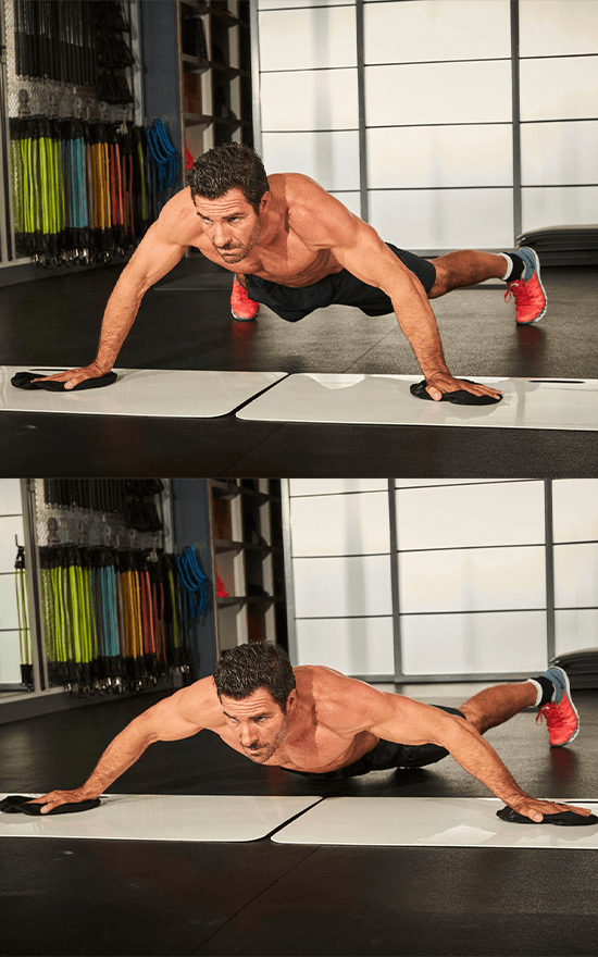 Flying Push-Ups on a Yoga Trapeze 