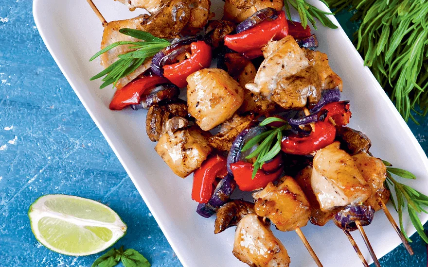 Chicken and Mediterranean Vegetable Kebabs