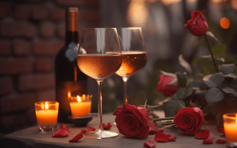 Two glasses of rose wine