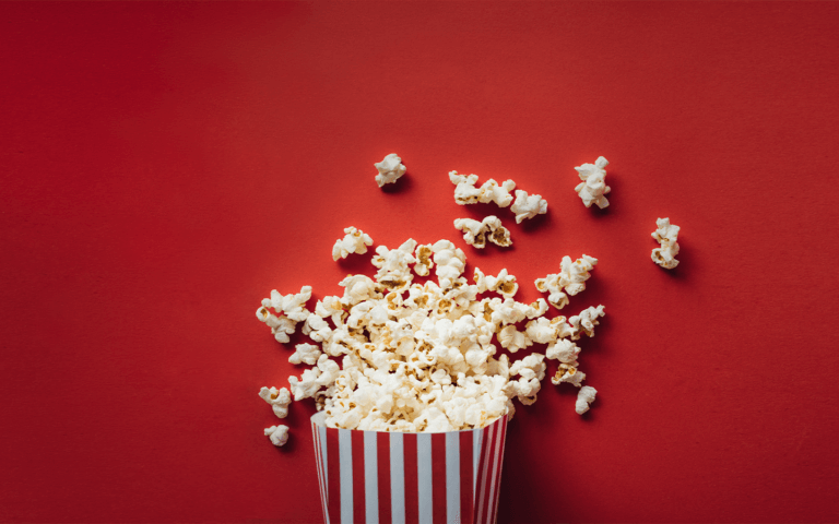 Box of healthy popcorn