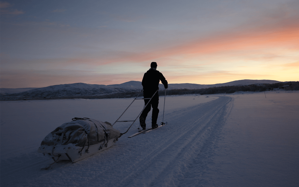 Sam Cox walking in Antarctica