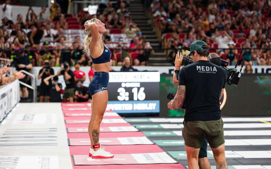 Athletic woman wins