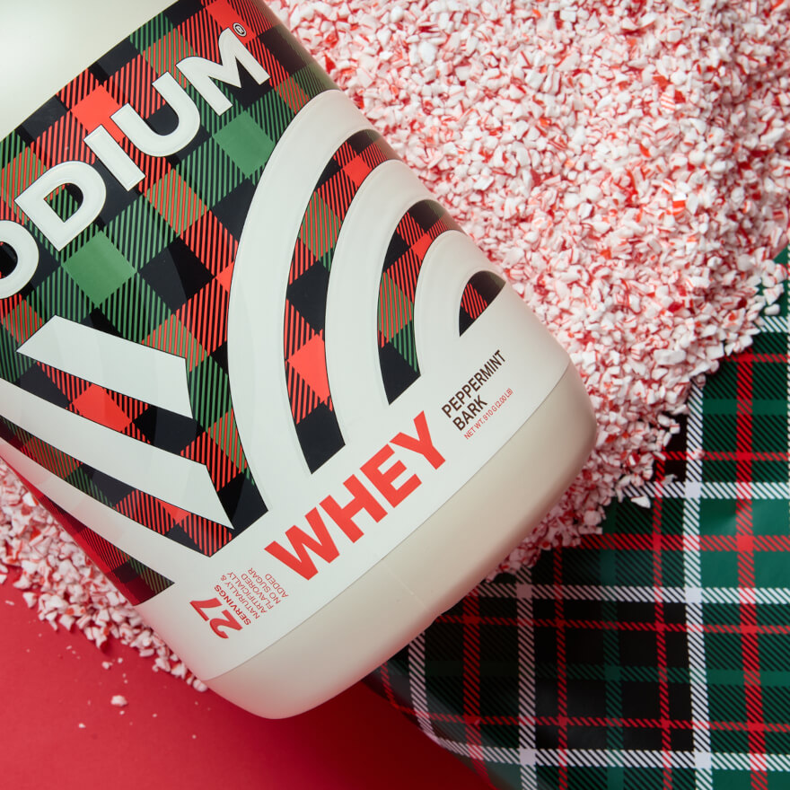 Podium peppermint bark protein powder